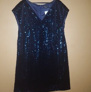 Navy blue sequin dress